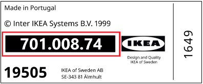 Exempel: etikett med artikelnummer